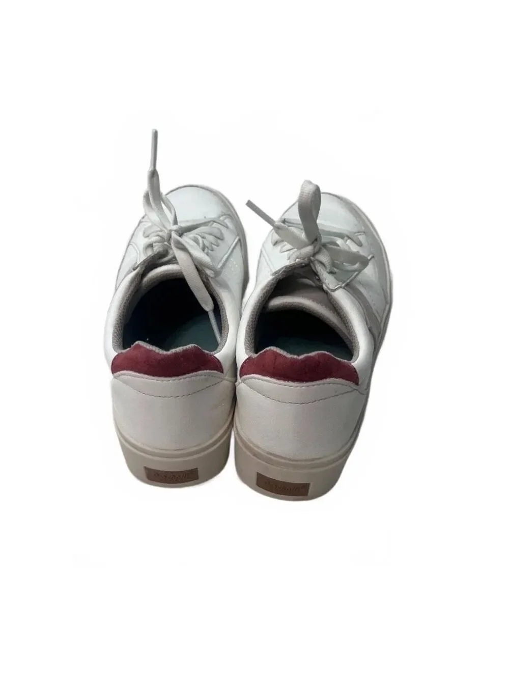 Dr. Scholl's Madison Lace White Leather Sneakers 7.5 M Comfort Retro Court Shoe